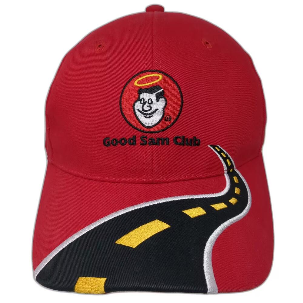 Good Sam Club Baseball Cap Red Black Road RV Graphic One Size Strapback Hat